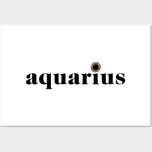 Aquarius Sunflower Zodiac Posters and Art